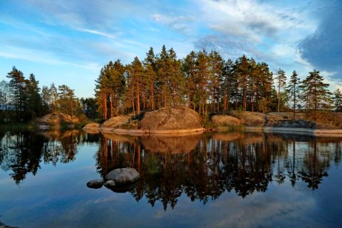 Ausblick auf die wunderschöne Natur an der Finnischen Seenplatte
