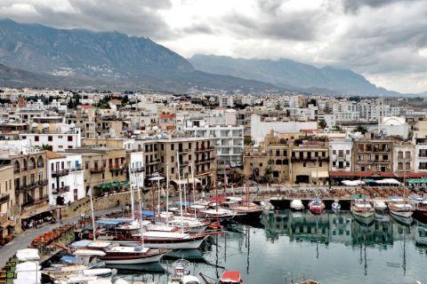 The city of Kyrenia with view on the old town