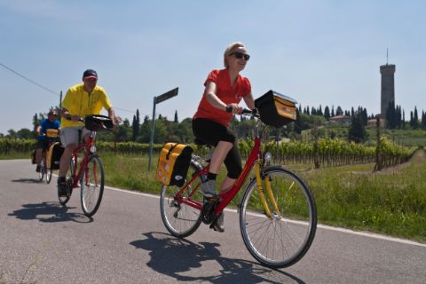 Radfahrer in der Gegend von Desenzano