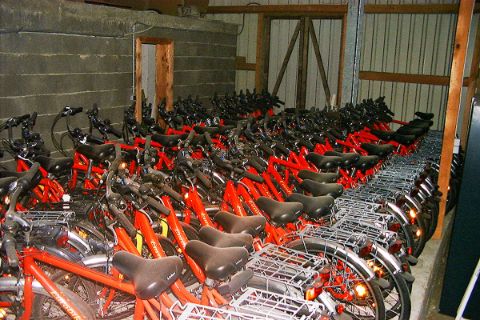 Reconstruction of the bike storage 2002
