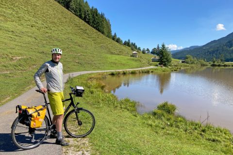 Cyclist at Lake Griessen