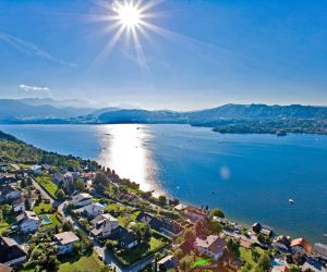 Sun sparkles in Lake Traunsee