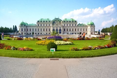 Frontview of the beautiful castle belvedere in vienna