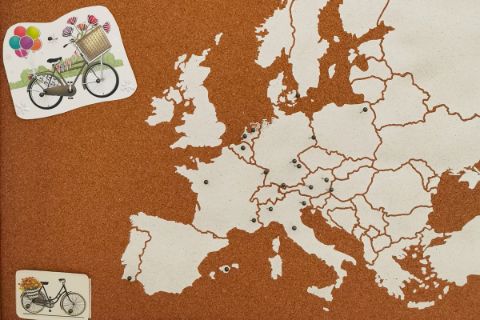 Frau Schmidts Radreisen-Europakarte