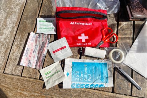 Unpacked first aid kit