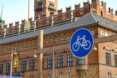 Cycling Route Sign in Copenhagen