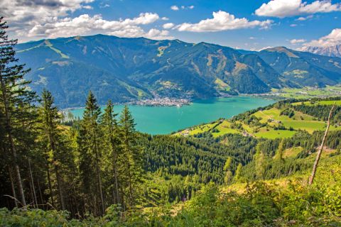 View from the mountain over the Lake Zellersee