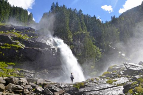 Hiking along water - Krimmler waterfall in Austria