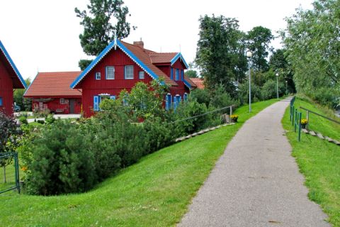 Colourful house next to the cycle path on Curonian Spit