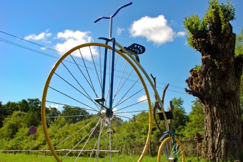 Historisches Riesen-Fahrrad in Palanga