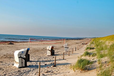 Beach chairs at a beach of the Baltic Sea