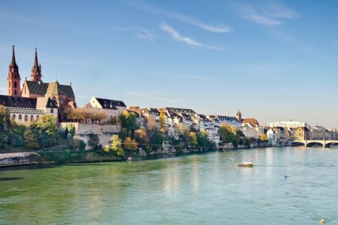 Blick auf Basel am Rhein