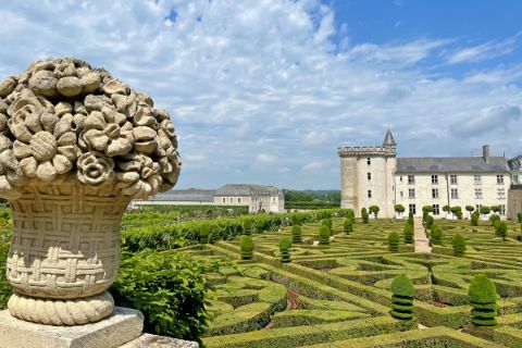 Blick auf den Garten von Schloss Villandry