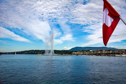 Fountain at Lake Geneva