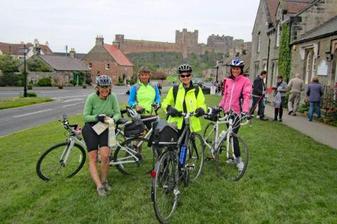 Cyclists after a castle visit