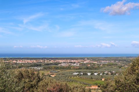 View on Livorno and the sea