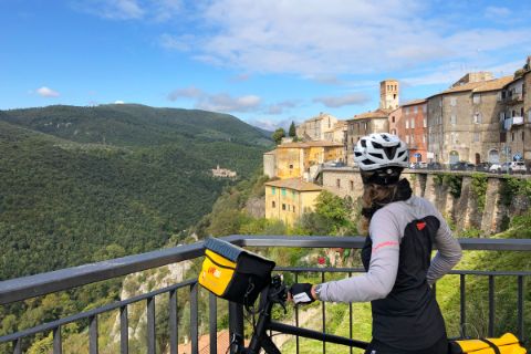 Cyclist at the viewpoint