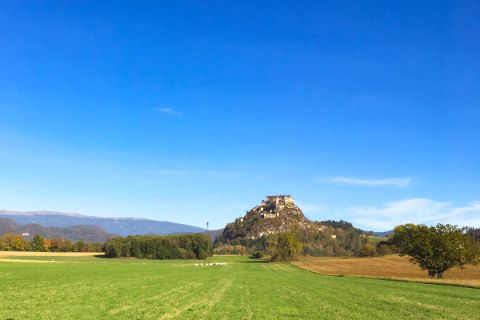 View of Hochosterwitz Castle on the Carinthian Lakes Cycle Tour