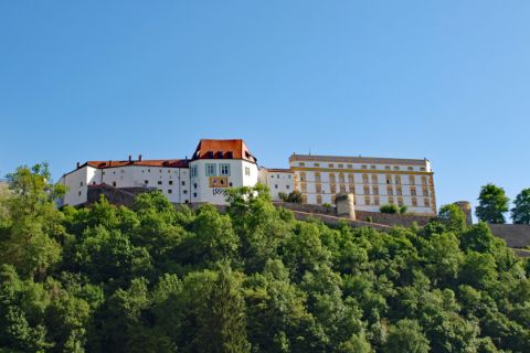 View over the Fortress Veste Oberhaus in Passau