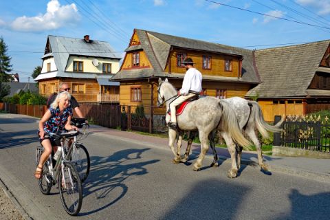 Cyclist on the Dunajec Cycle Path