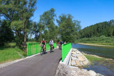 Cyclist on the Dunajec Cycle Path