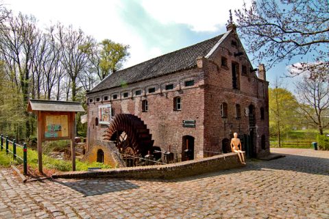 Water mill with grain distillery