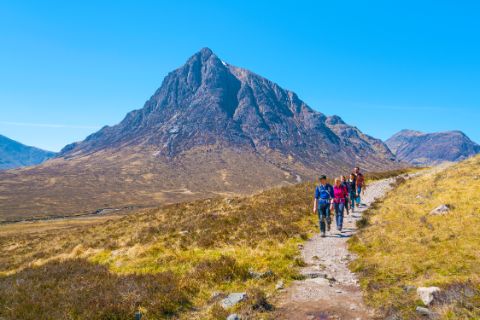 Hikers at the Buachaille Etive Mòr
