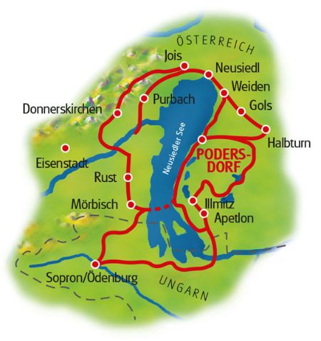 Map Lake Neusiedlersee - based in one hotel