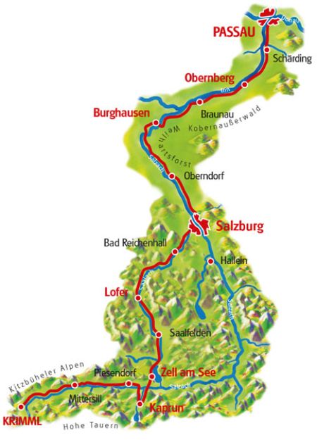 Map Tauern Cycle Path