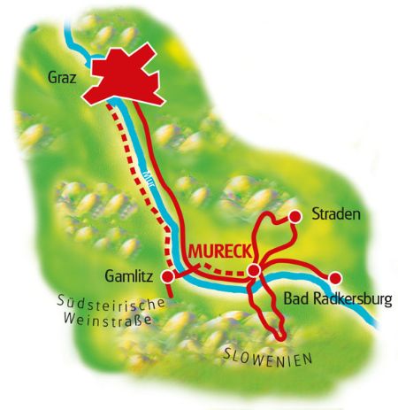 Map Southern Styria - based in one hotel