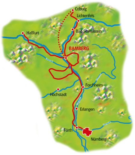 Karte Bamberg Sternfahrt