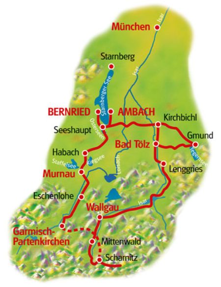 Map Bavarian Lakes Loop Tour
