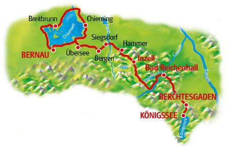 Map Lake Chiemsee - Lake Königssee