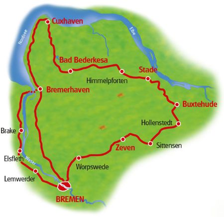 Karte Hanse Rundtour