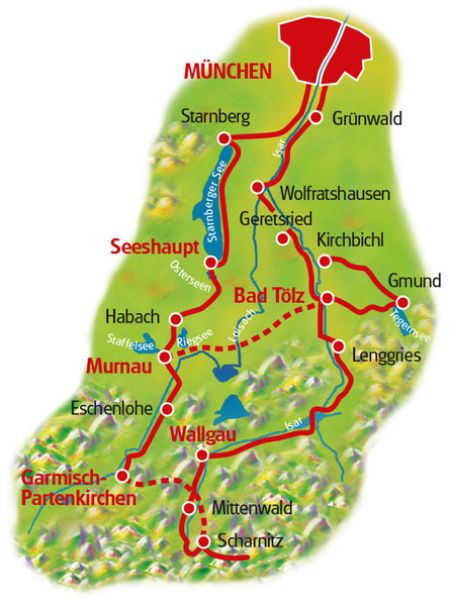 Map Munich Lakes