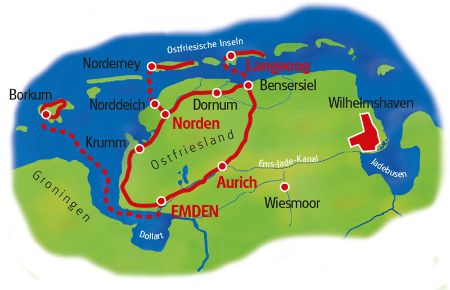 Map Eastern Friesland Island Hopping