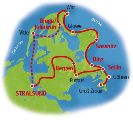 Karte Große Rügentour