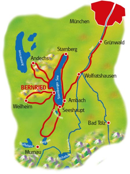 Map Lake Starnberger See - based in one hotel