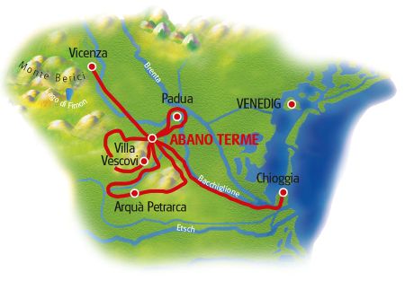 Map Abano Terme - based in one hotel