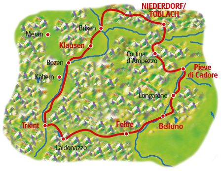 Maps Dolomites Loop tour