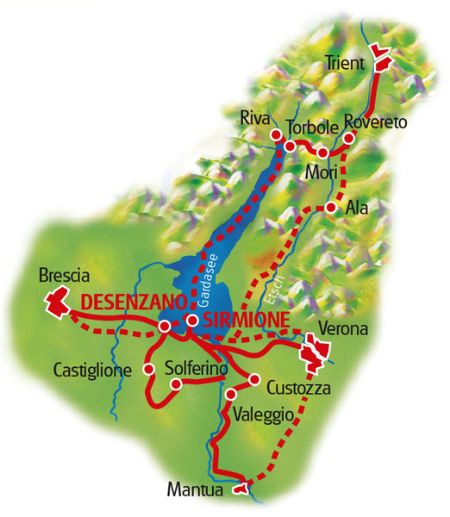 Map Lake Garda based in one hotel