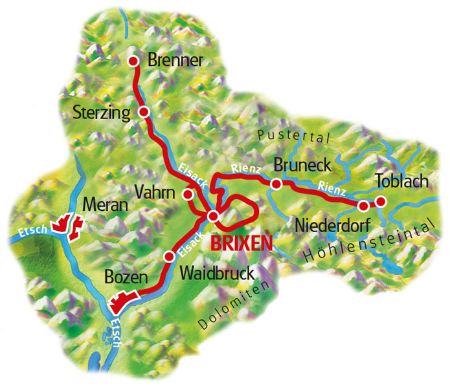Map Brixen - based in one hotel