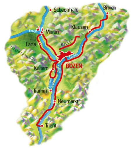 Karte Südtirol Sternfahrt