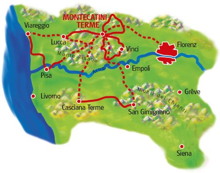 Karte Toskana Sternfahrt