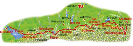 Karte Bodensee - Königssee