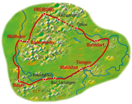 Karte Südschwarzwald