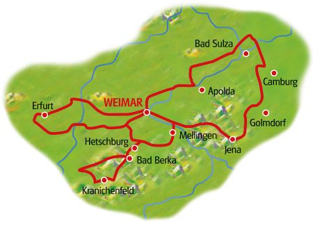 Karte Weimar Sternfahrt
