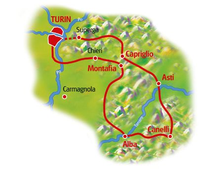 Karte Piemont für Genießer