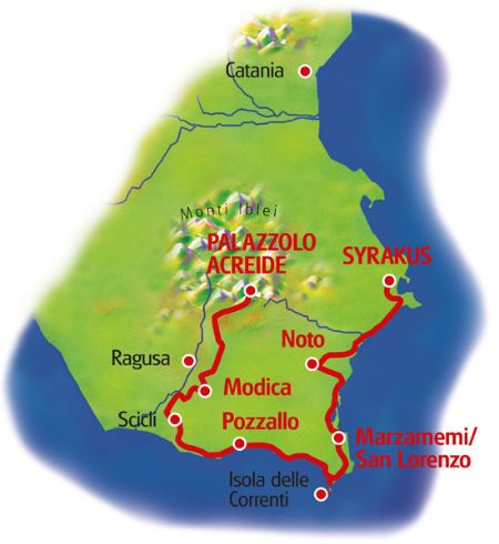 Karte Sizilien Südost