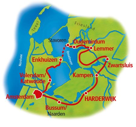 Map Ijsselmeer Loop Tour